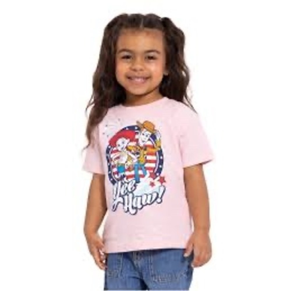Disney Toy Story Woody Jessie Yee Haw Pink Graphic T-Shirt Girls Size 5T NWT